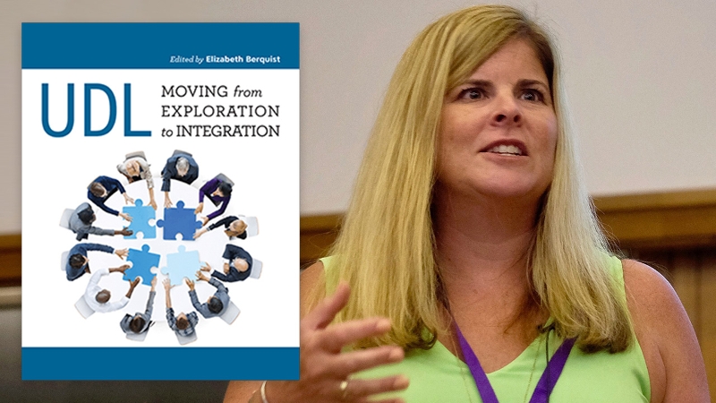 Photo of Elizabeth Berquist and Your UDL Journey book cover