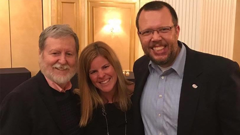 Liz Berquist standing with David Rose and Jon Mundorf