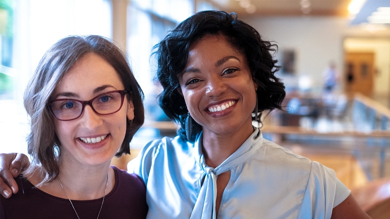 Kasia Derbiszewska with fellow author Nicole Tucker-Smith